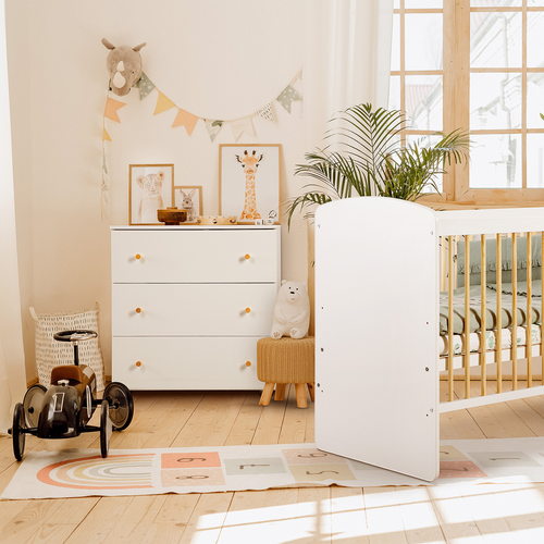 Karolina Commode Bébé Avec Plan à Langer Amovible Et 3 Tiroirs Blanc / Pin