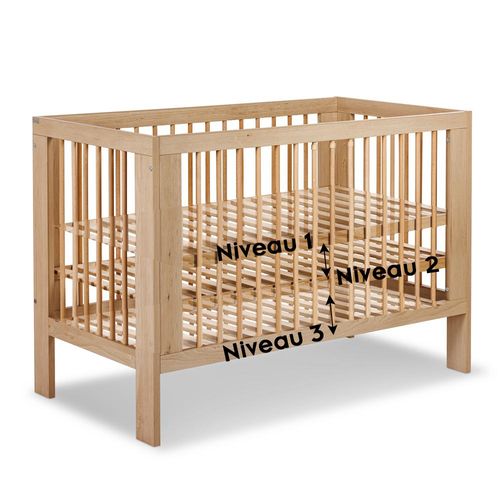 Olivia Lit Bébé à Barreaux 60x120    Bois   Sans Tiroir