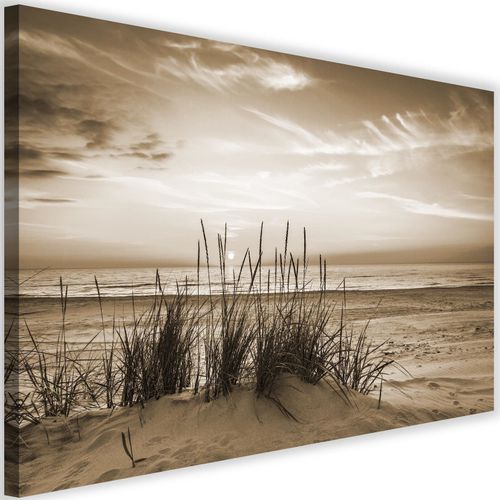 Tableau Herbe Sur La Plage 1 90 X 60 Cm Beige