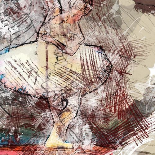 Tableau Bois Ballerine Et La Tour Eiffel 60 X 40 Cm Beige