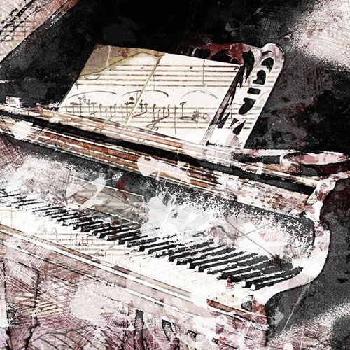 Tableau Abstraction Piano 120 X 80 Cm Beige