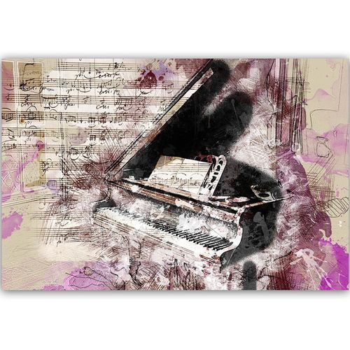 Tableau Abstraction Piano 120 X 80 Cm Beige