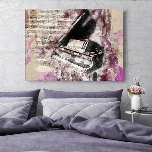 Tableau Abstraction Piano 120 X 80 Cm Beige