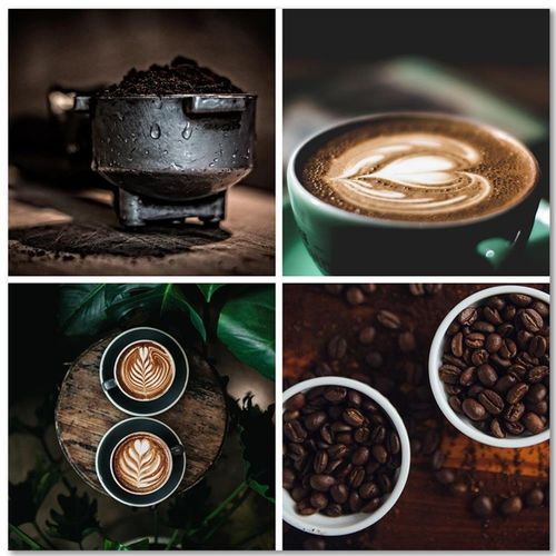 Tableau Thème Du Café Dans La Cuisine 90 X 90 Cm Marron