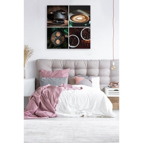 Tableau Thème Du Café Dans La Cuisine 90 X 90 Cm Marron