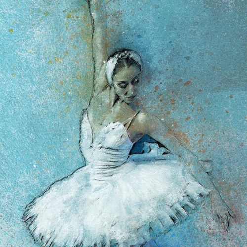 Tableau Belle Ballerine 80 X 120 Cm Bleu