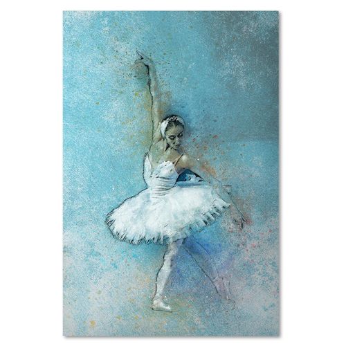 Tableau Belle Ballerine 80 X 120 Cm Bleu