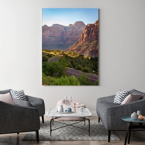 Tableau Route De Montagne 80 X 120 Cm Vert