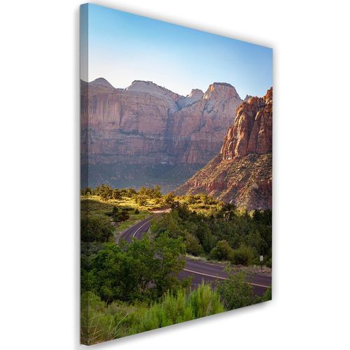 Tableau Route De Montagne 80 X 120 Cm Vert