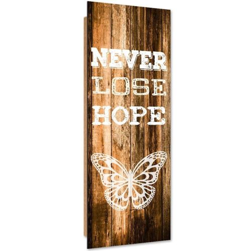 Tableau Citation De Bois Avec Papillon 50 X 150 Cm Marron