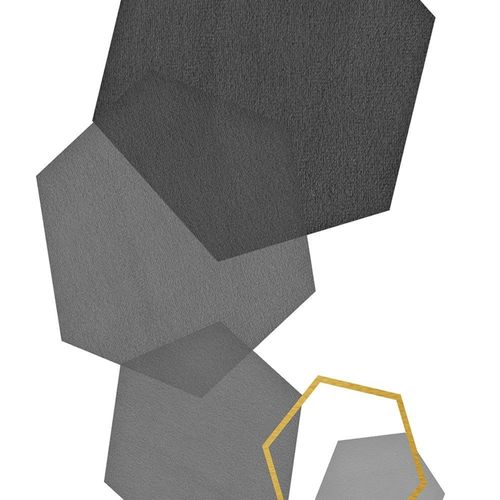 Tableau Hexagones 3 80 X 120 Cm Gris