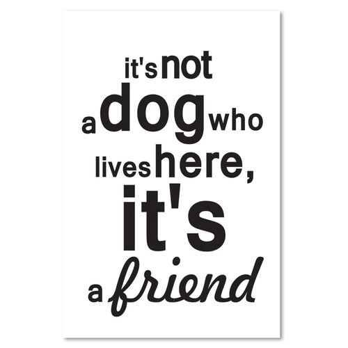 Tableau Bois Inscription Chien Est Un Ami 40 X 60 Cm Blanc