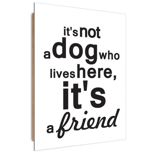 Tableau Bois Inscription Chien Est Un Ami 40 X 60 Cm Blanc