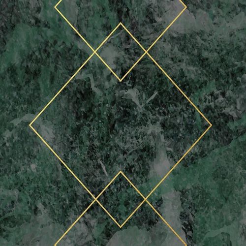 Tableau Bois Carrés Dorés 40 X 60 Cm Vert