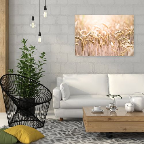 Tableau Bois Grain Au Soleil 120 X 80 Cm Beige