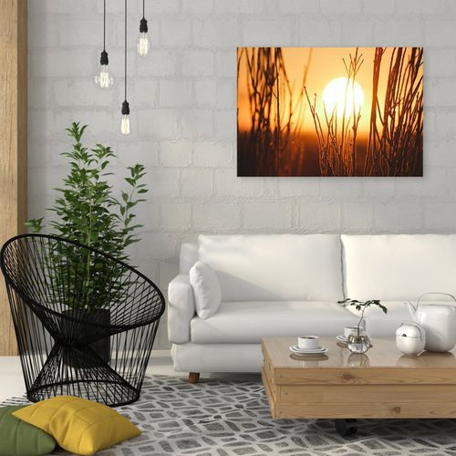 Tableau Bois Coucher De Soleil 2 120 X 80 Cm Orange