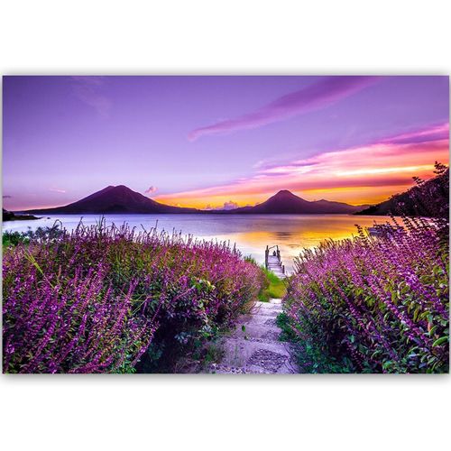 Tableau Bois Violet Paradis 90 X 60 Cm Violet