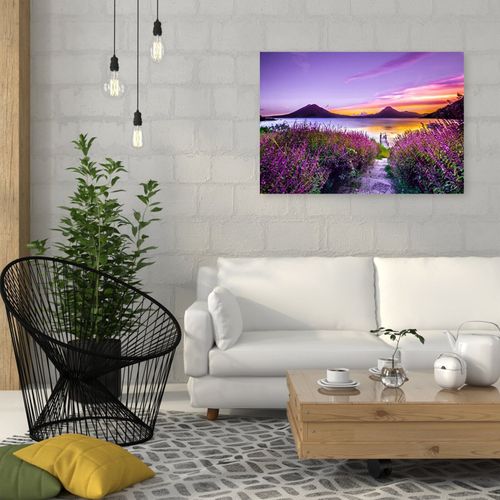 Tableau Bois Violet Paradis 90 X 60 Cm Violet