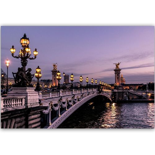 Tableau Pont De Bois Alexandre Ii 90 X 60 Cm Bleu