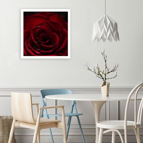 Tableau Rose Rouge 40 X 40 Cm Rouge