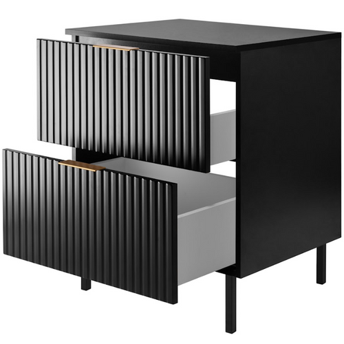 Meuble Sous Vasque Avec Plan Sur Pieds Flow Noir 60 Cm