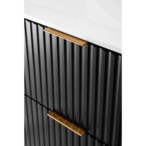 Meuble Sous Vasque Avec Plan Sur Pieds Flow Noir 60 Cm