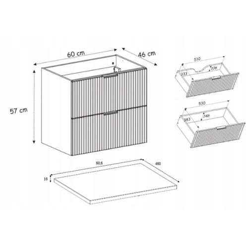Meuble Sous Vasque Avec Plan Sur Pieds Flow Cachemire 60 Cm