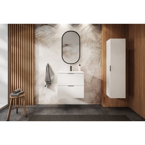 Meuble Sous Vasque Avec Plan Sur Pieds Flow Blanc 80 Cm