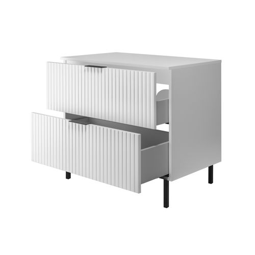 Meuble Sous Vasque Avec Plan Sur Pieds Flow Blanc 80 Cm