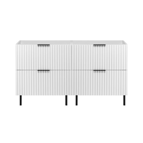 Meuble Sous Double Vasque Avec Plan Sur Pieds Flow Blanc 120 Cm