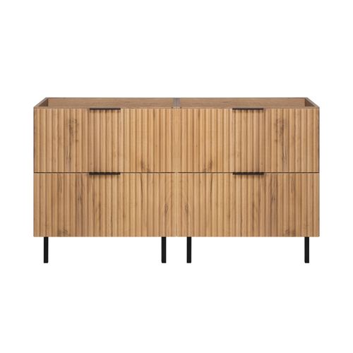 Meuble Sous Double Vasque Avec Plan Sur Pieds Flow Chêne Craft 120 Cm