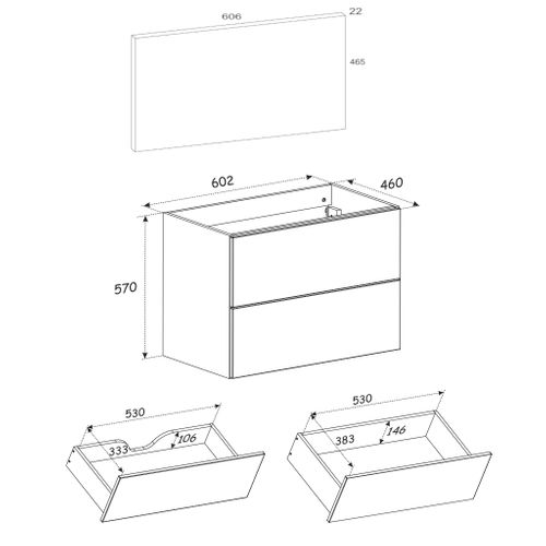 Meuble Sous Vasque Suspendu  60 Cm Donna Sand Beige Avec Plan Et Vasque Wiki