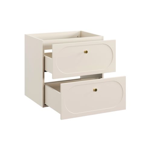 Meuble Sous Vasque Suspendu  60 Cm Donna Sand Beige Avec Plan Et Vasque Wiki