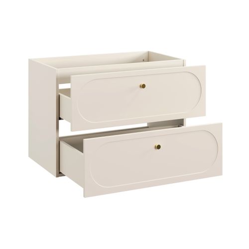 Meuble Sous Vasque Suspendu  80 Cm Donna Sand Beige Avec Plan Et Vasque Wiki