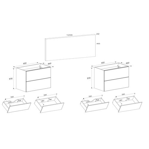 Meuble Sous Double Vasque Suspendu  120 Cm Donna Sand Beige Avec Plan Et Vasques Wiki