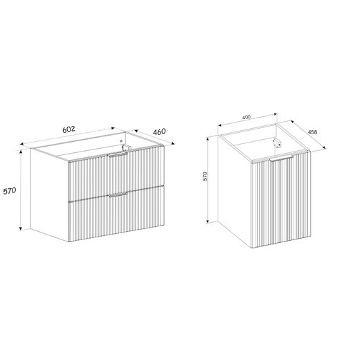 Meuble Suspendu Sous Vasque Avec Panier à Linge Adel Chêne 100 Cm