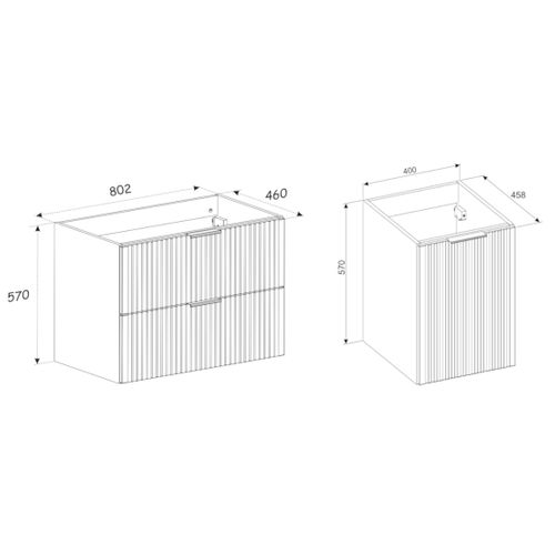 Meuble Suspendu Sous Vasque Avec Panier à Linge Adel Chêne 120 Cm