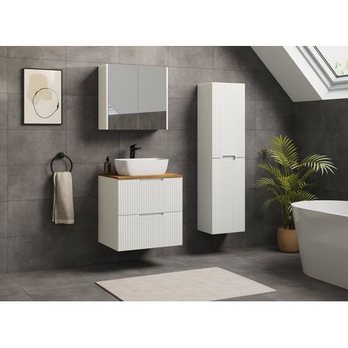 Meuble De Salle De Bain Suspendu Sous Vasque Vena Blanc 60 Cm