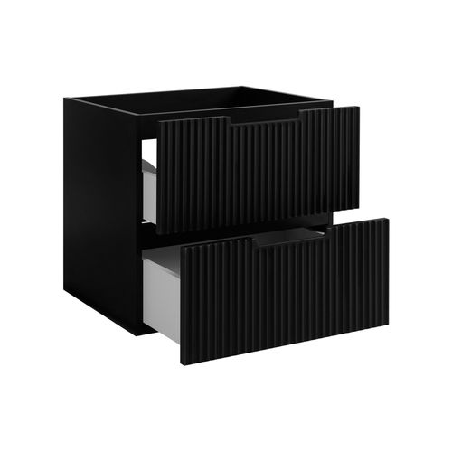 Meuble De Salle De Bain Suspendu Sous Vasque Vena Noir 60 Cm