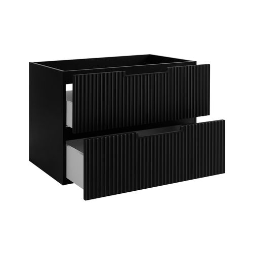 Meuble De Salle De Bain Suspendu Sous Vasque Vena Noir 80 Cm