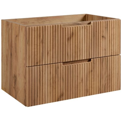 Meuble De Salle De Bain Suspendu Sous Vasque Vena Chêne 80 Cm