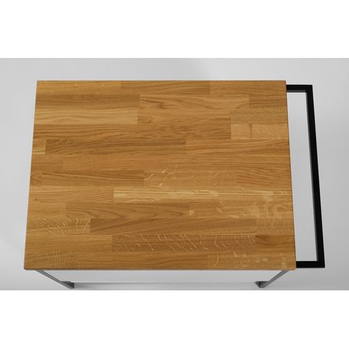 Plan De Travail En Bois Chêne Massif Naturel  120 Cm Pour Meuble De Salle De Bain