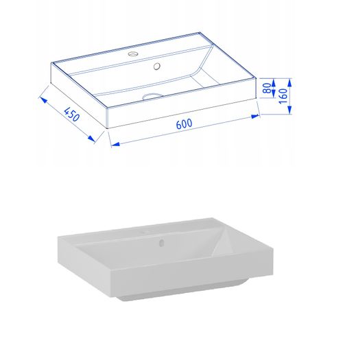 Meuble Vasque Suspendu Harmo 60 Cm Avec Vasque Encastrée En Résine Façade Rainuré Vert