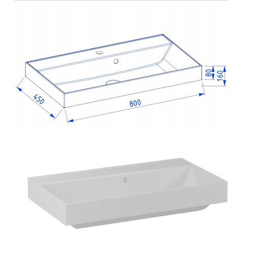 Meuble Vasque Suspendu Harmo 80 Cm Avec Vasque Encastrée En Résine Façade Rainuré Vert