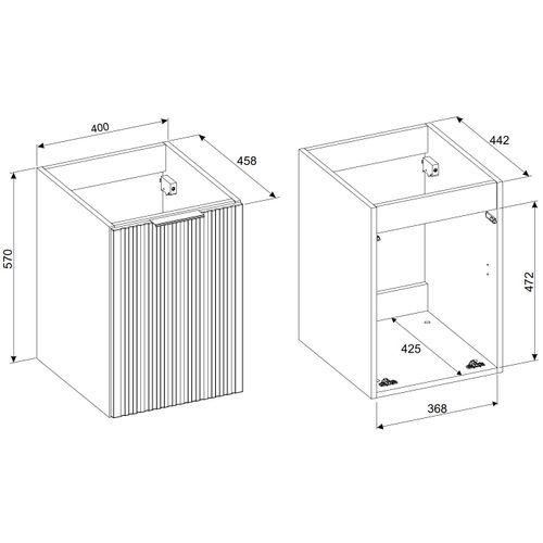 Meuble Bas De Salle De Bain Avec Panier à Linge Adel Noir 40 Cm