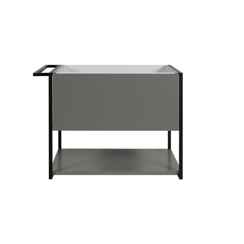 Meuble Sous Vasque Suspendu Lov Vert Avec Porte-serviettes Et Plan En Bois 60 Cm