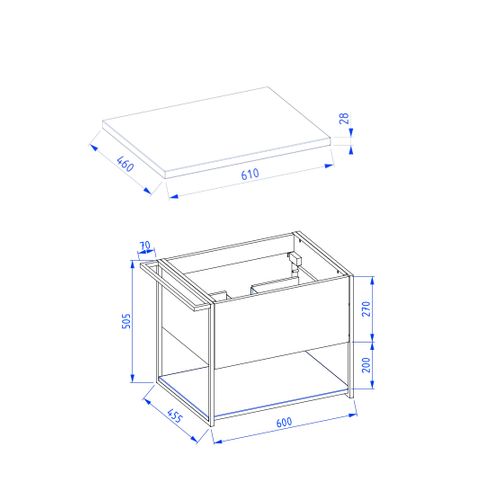 Meuble Sous Vasque Suspendu Lov Vert Avec Porte-serviettes Et Plan En Bois 60 Cm