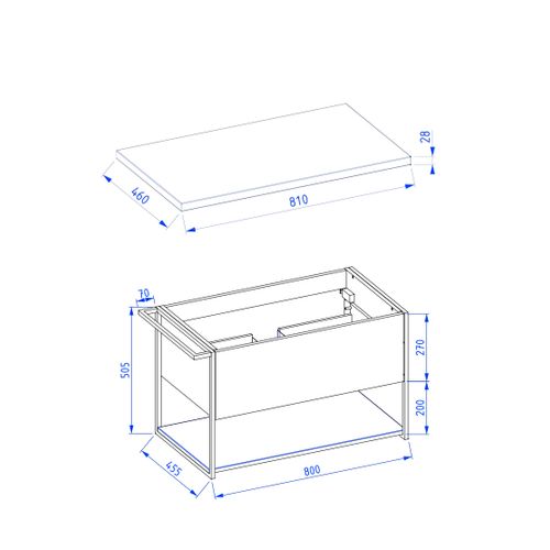 Meuble Sous Vasque Suspendu Lov Vert Avec Porte-serviettes Et Plan En Bois 80 Cm