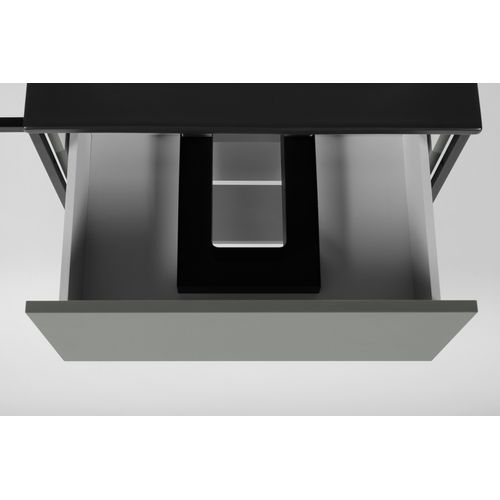 Meuble Sous Vasque Suspendu Lov Vert Avec Porte-serviettes Et Plan En Bois 80 Cm