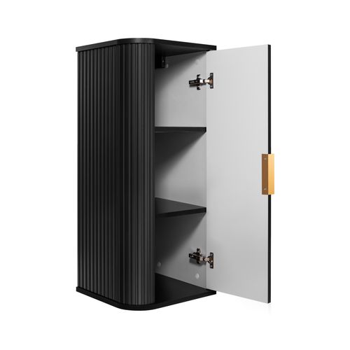 Meuble Demi Colonne Suspendu De Salle De Bain Glamour Noir 35 X 79 Cm